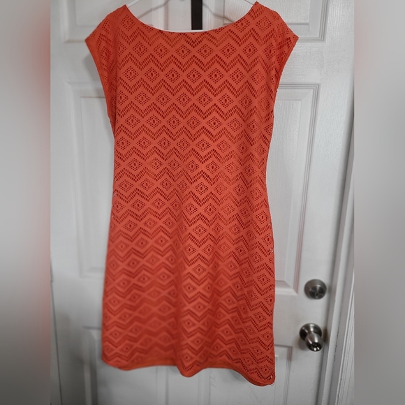 Olivia Matthew's Woman's Sleeveless Knit Dress, Size: 1X, Color: Orange - Picture 9 of 15